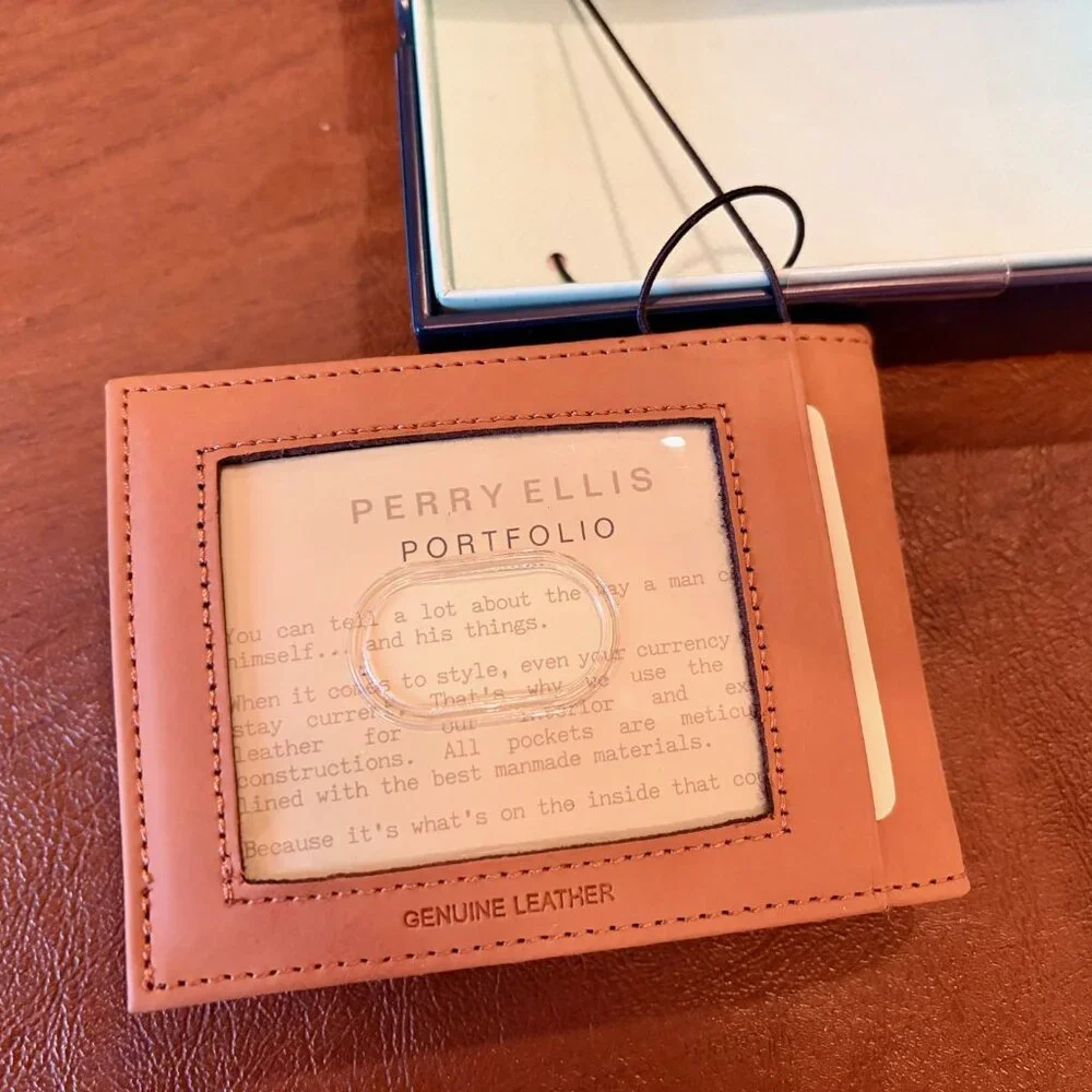 Perry EllisTan Leather Money Clip Wallet